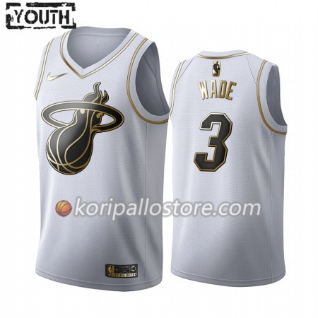 Miami Heat Dwyane Wade 3 Nike 2019-2020 Valkoinen Golden Edition Lasten Pelipaidat Swingman